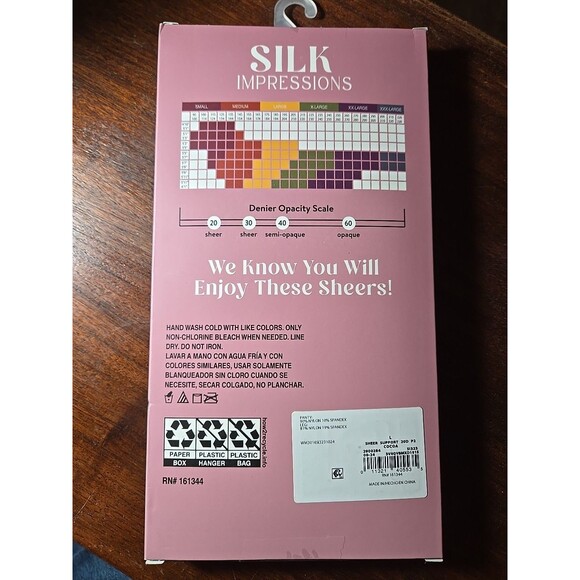 Silk Impressions Sheer Large Light Support 2 Pair 20 Denier Cocoa - Picture 2 of 2